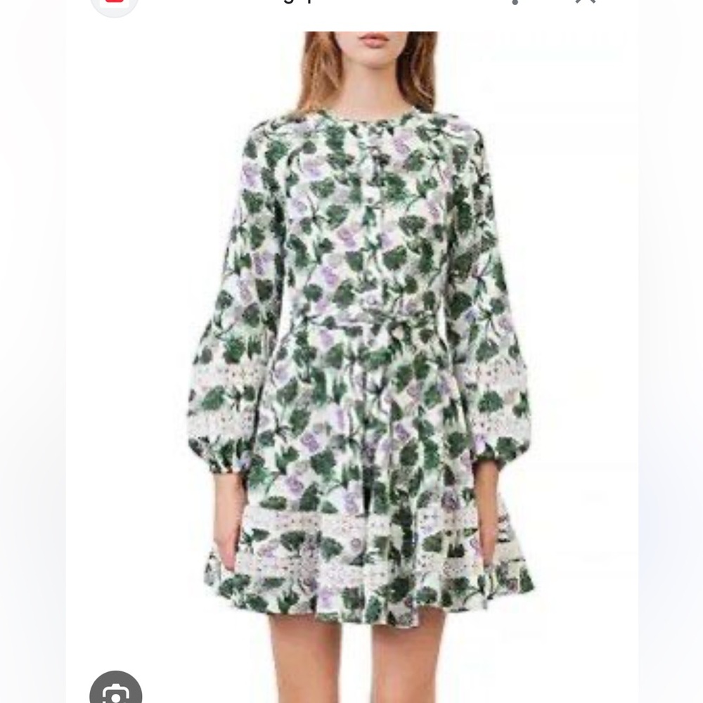 Maje Floral Print Long Sleeve Dress - Picture 1 of 1